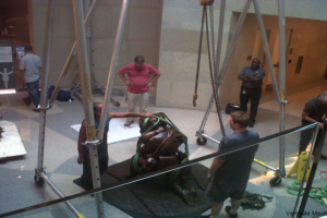 Casteel Statue Installation Fixture in VA State Capitol